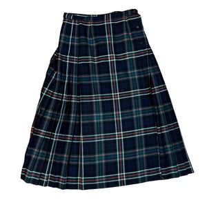 Aljean maxi plaid wrap wool skirt
